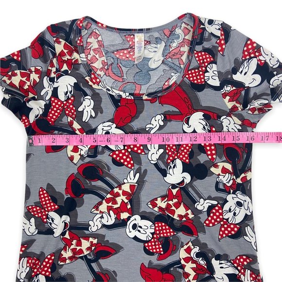 LuLaRoe Minnie Mouse Classic T Size XXS Red Gray Black Classic Tee Short Sleeve - Picture 5 of 6
